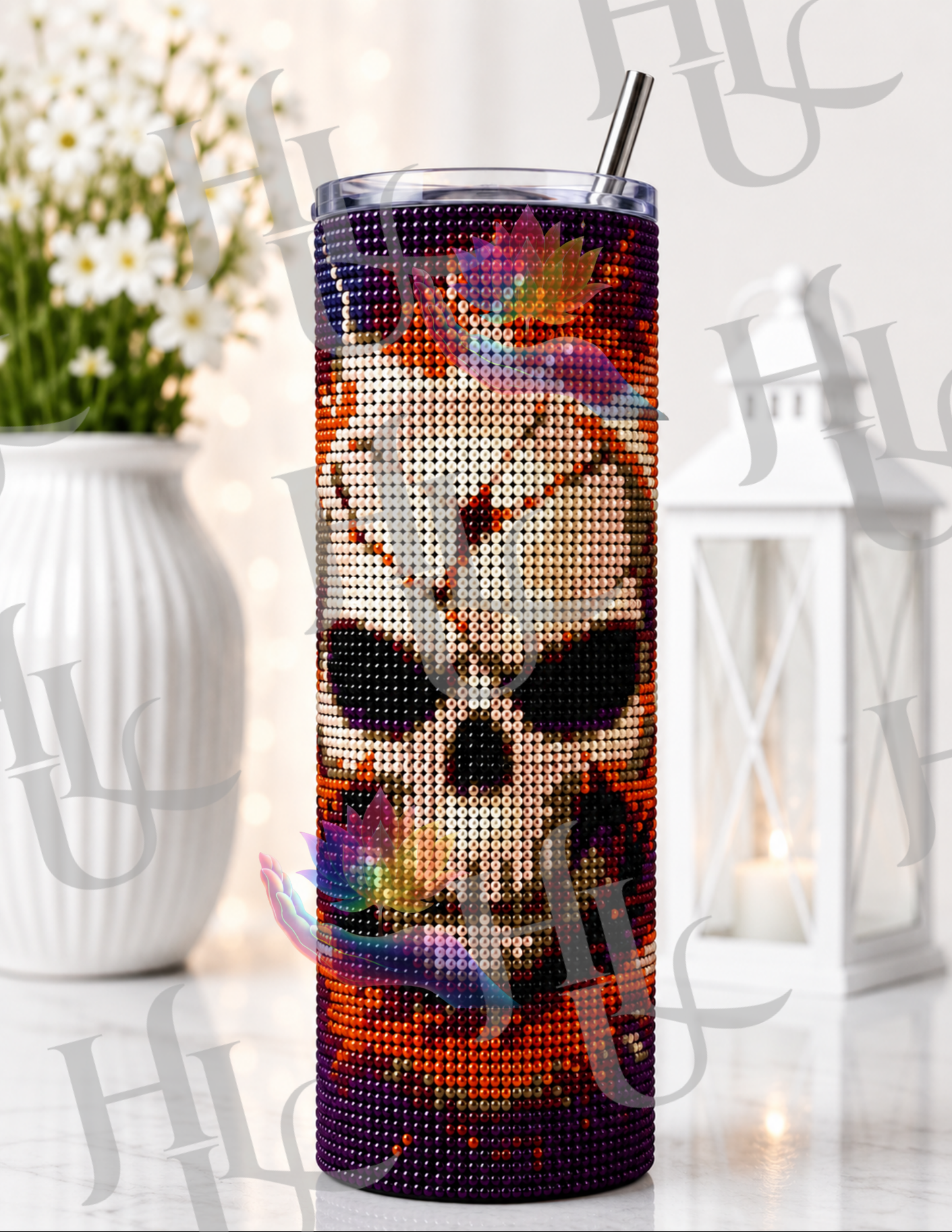 Blaze of Bones ~ Diamond Art Tumbler