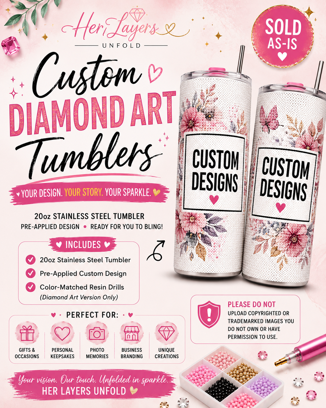 Custom Diamond Art Tumbler