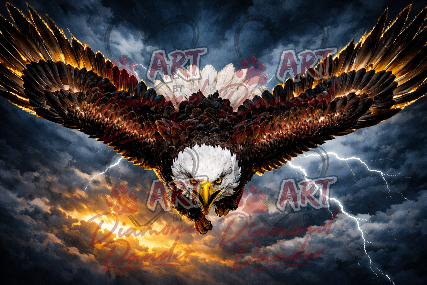 Art By Diamond Dander - Eagle Storm Dive