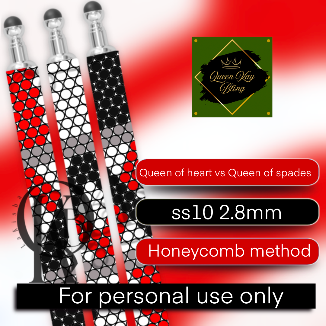 Queen of Hearts vs Queen of Spades Pen Template