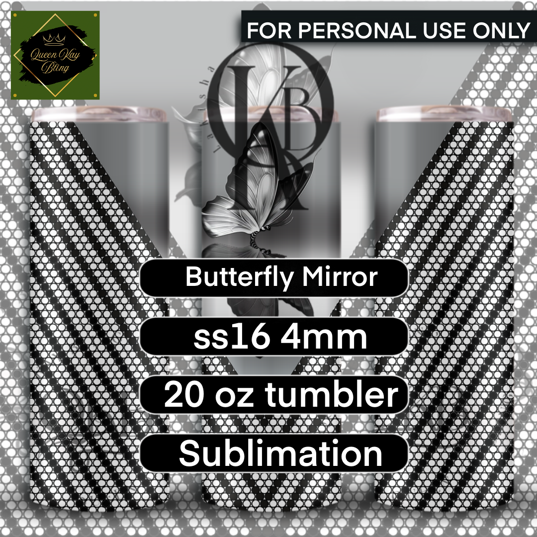 Butterfly Mirror Rhinestone Template - Sublimation
