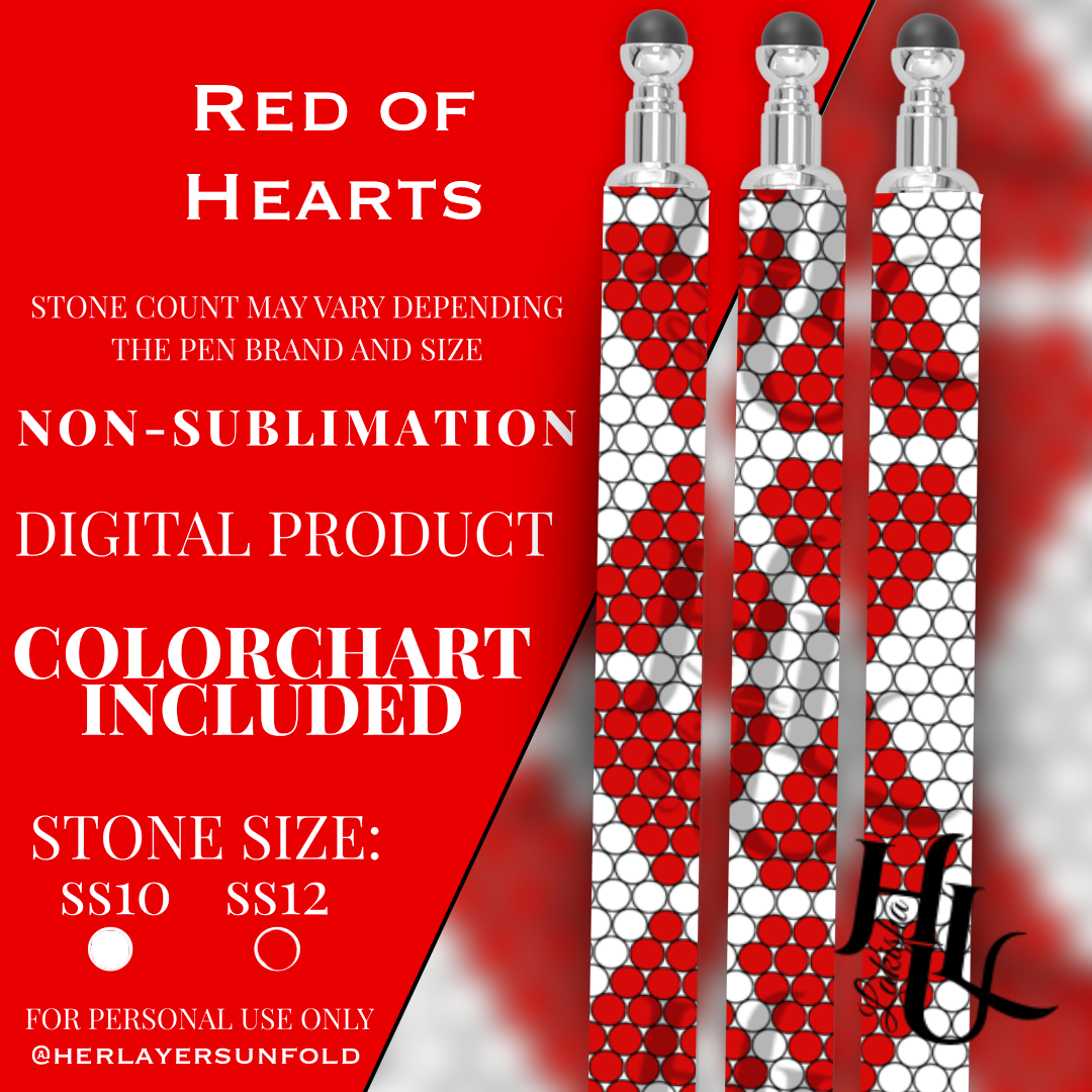 Red of Hearts Pen Template