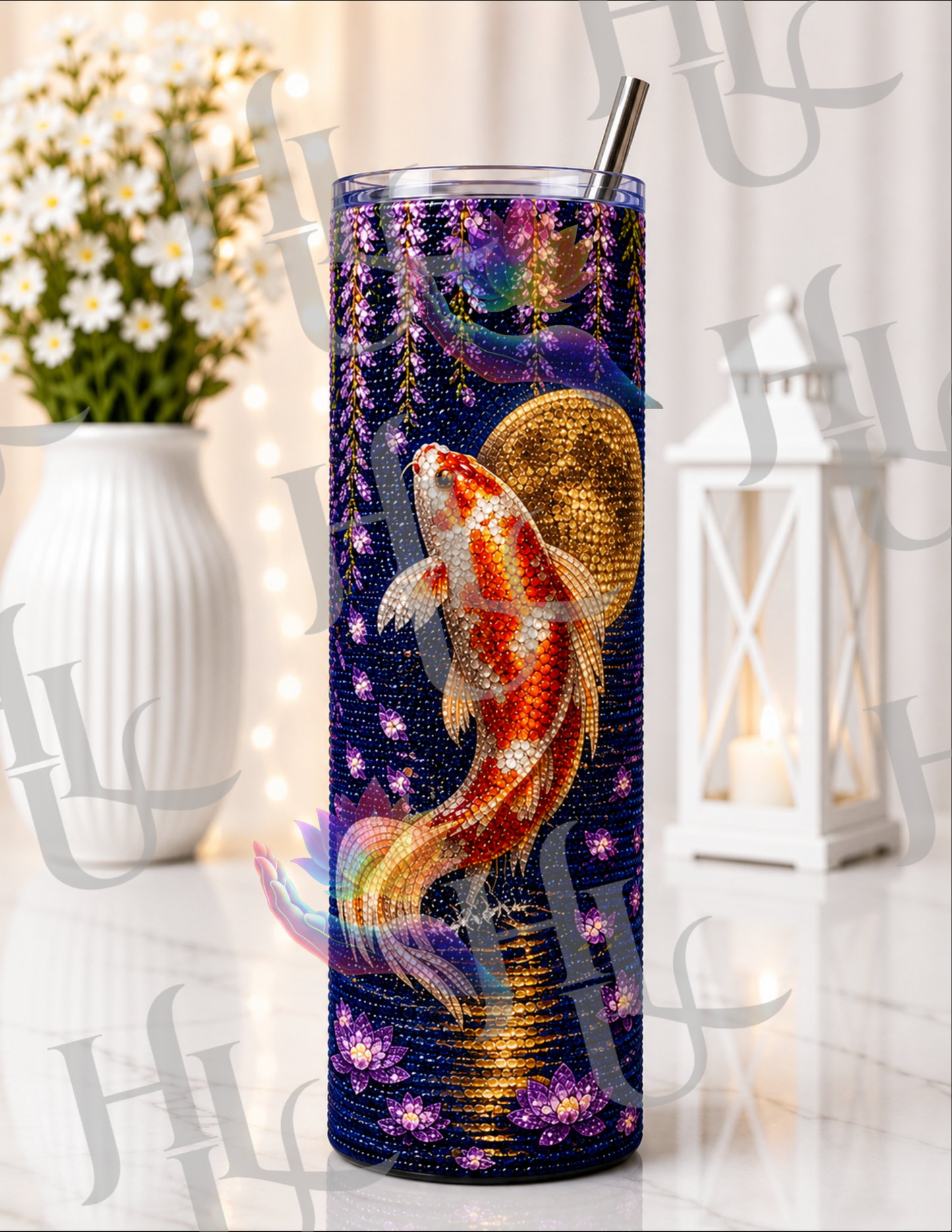 Lunar Koi ~ Diamond Art Tumbler