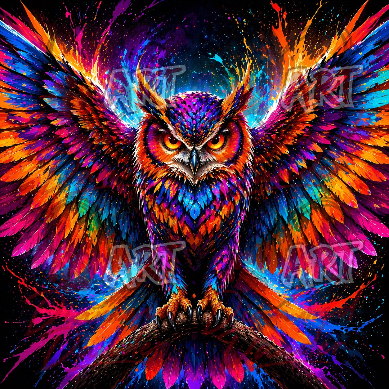Art By Diamond Dander - Vivid Hootin'