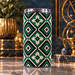 Emerald Petal diamond art tumbler mockup