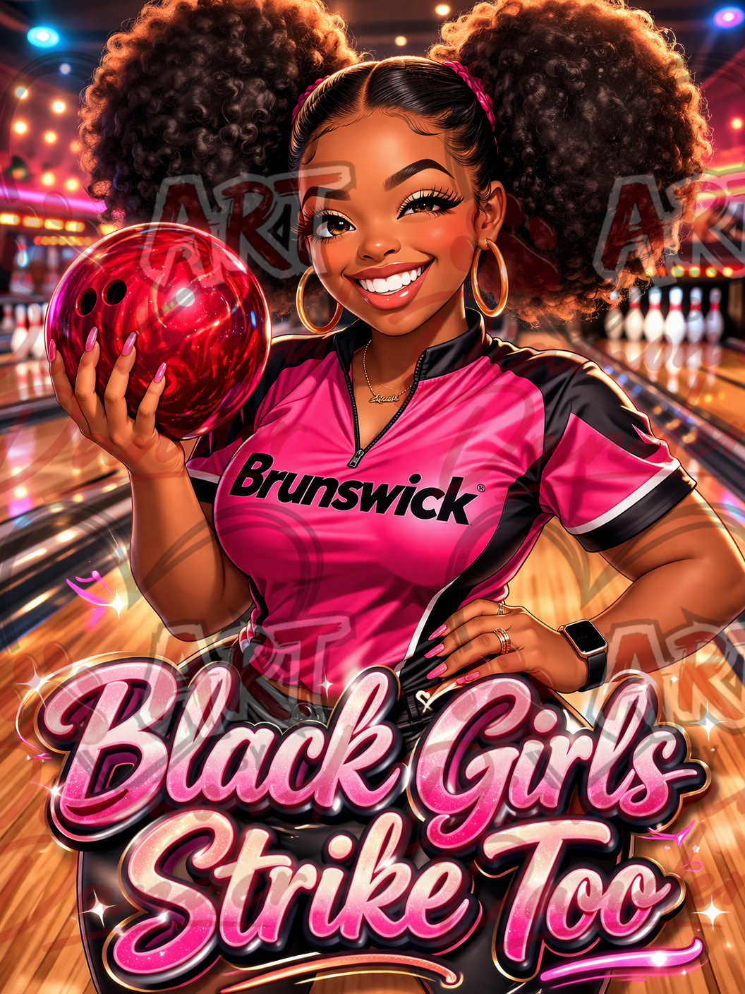 Art By Diamond Dander - Black Girls Strike Too