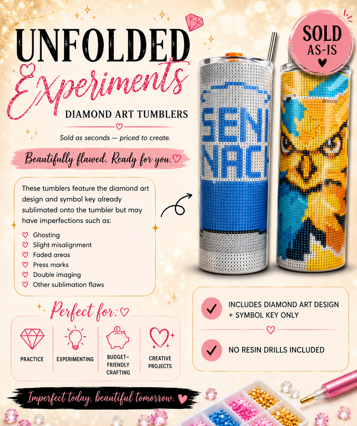 Unfolded Experiments Diamond Art Tumblers