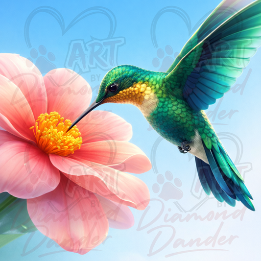 Art By Diamond Dander - Hummingbird Bloom