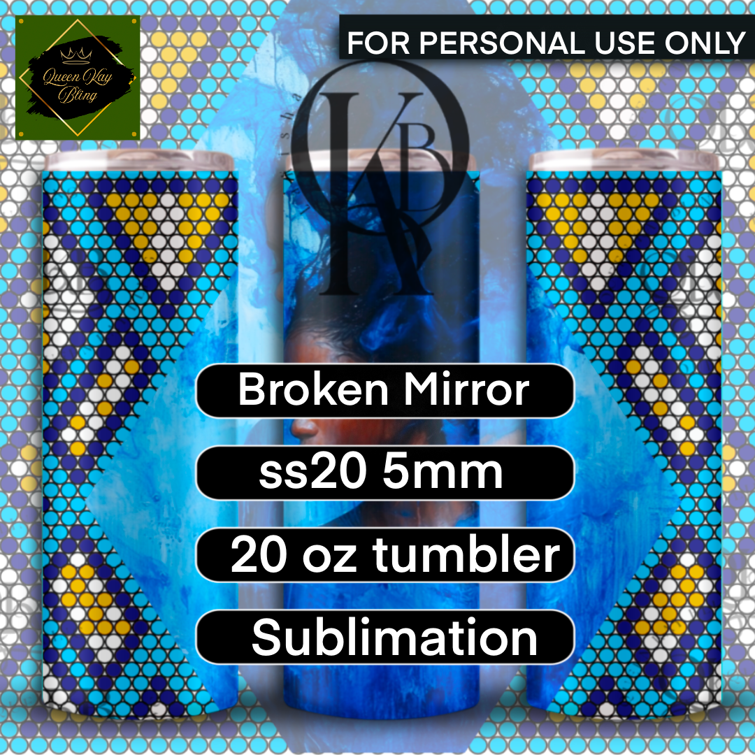 Broken Mirror Rhinestone Template - Sublimation
