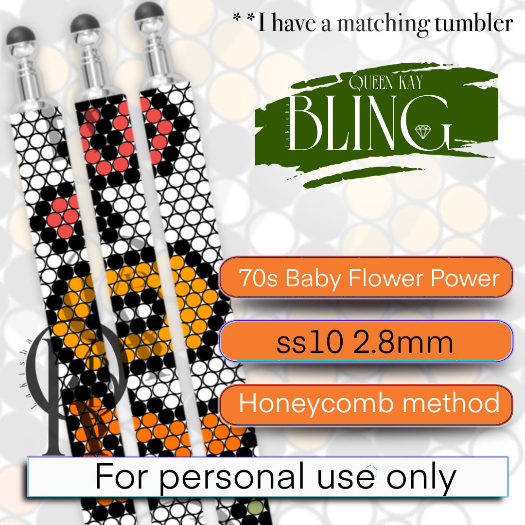 70s Baby Flower Power Pen Template