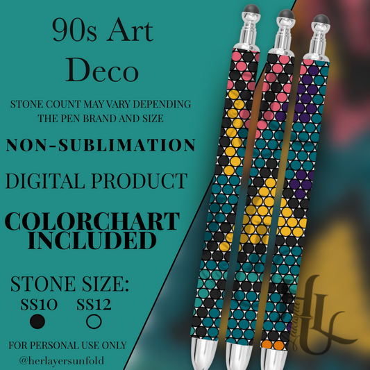 90s Art Deco Pen Template