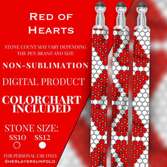 Red of Hearts Pen Template