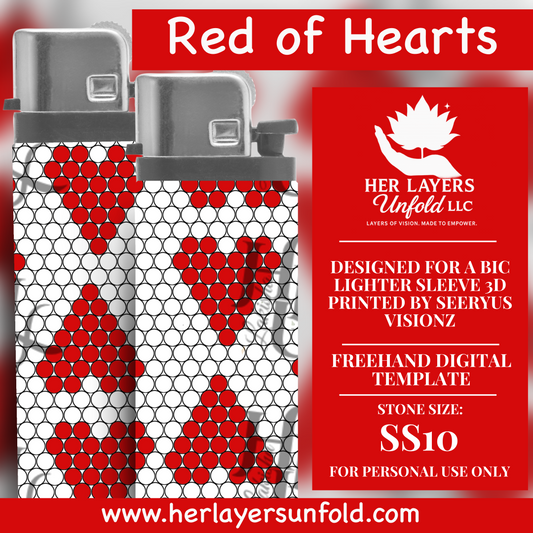 Red Of Hearts Lighter Sleeve (Oval)
