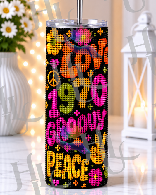 1970 Groovy Vibes ~ Diamond Art Tumbler