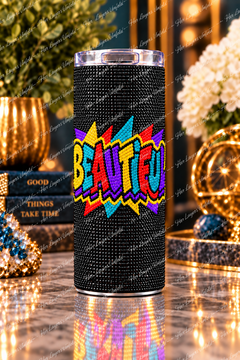 Beautiful 12 oz diamond art tumbler mockup