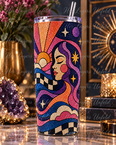 Sunset Soulwave diamond art tumbler mockup